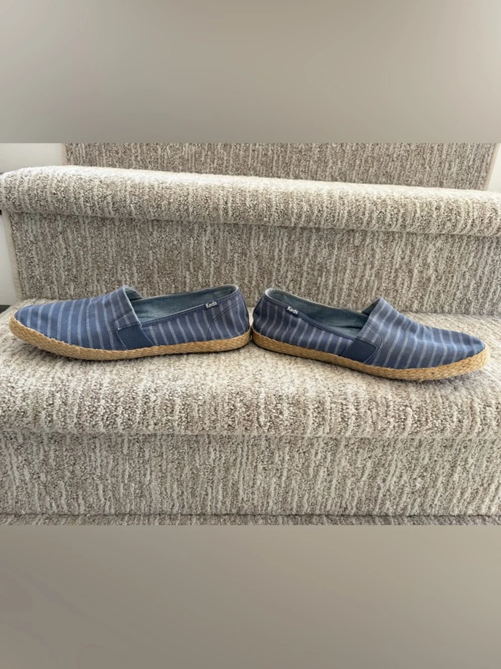 Keds Women's Chillax A-Line Blue Striped Espadrille Sneakers. Size 11
